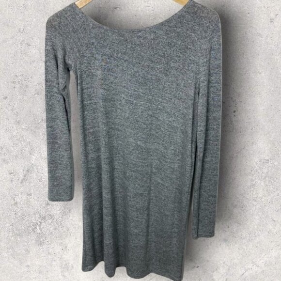 Aritzia Wilfred Free Brinkley Dress Grey Reposa Size Medium Jersey Stretch Mini - Picture 5 of 11